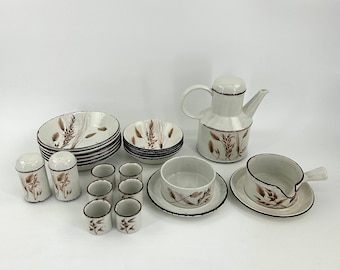 Stonehenge Wild Oats Servies van Ontwerpster Eve Midwinter - Vintage - Jaren ‘1970