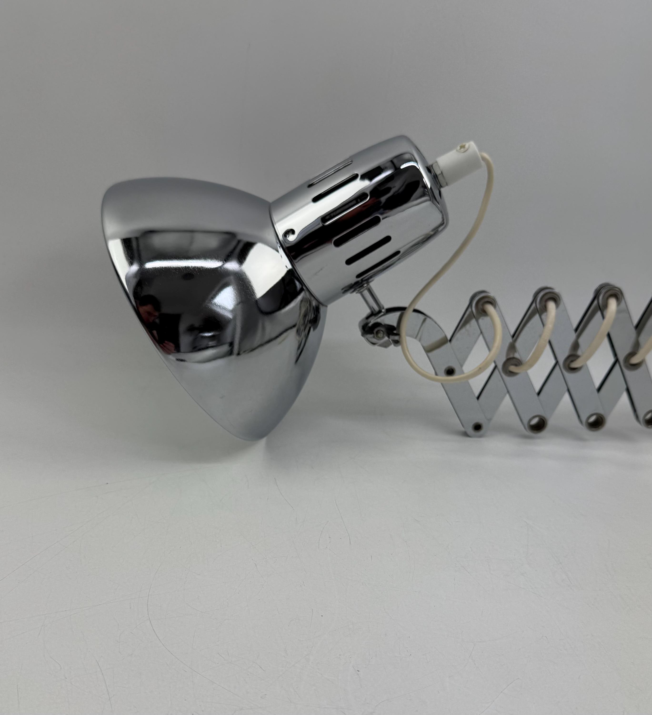 IKEA V9604 Scissor Wall Lamp Chrome Adjustable Wall Light 1980s