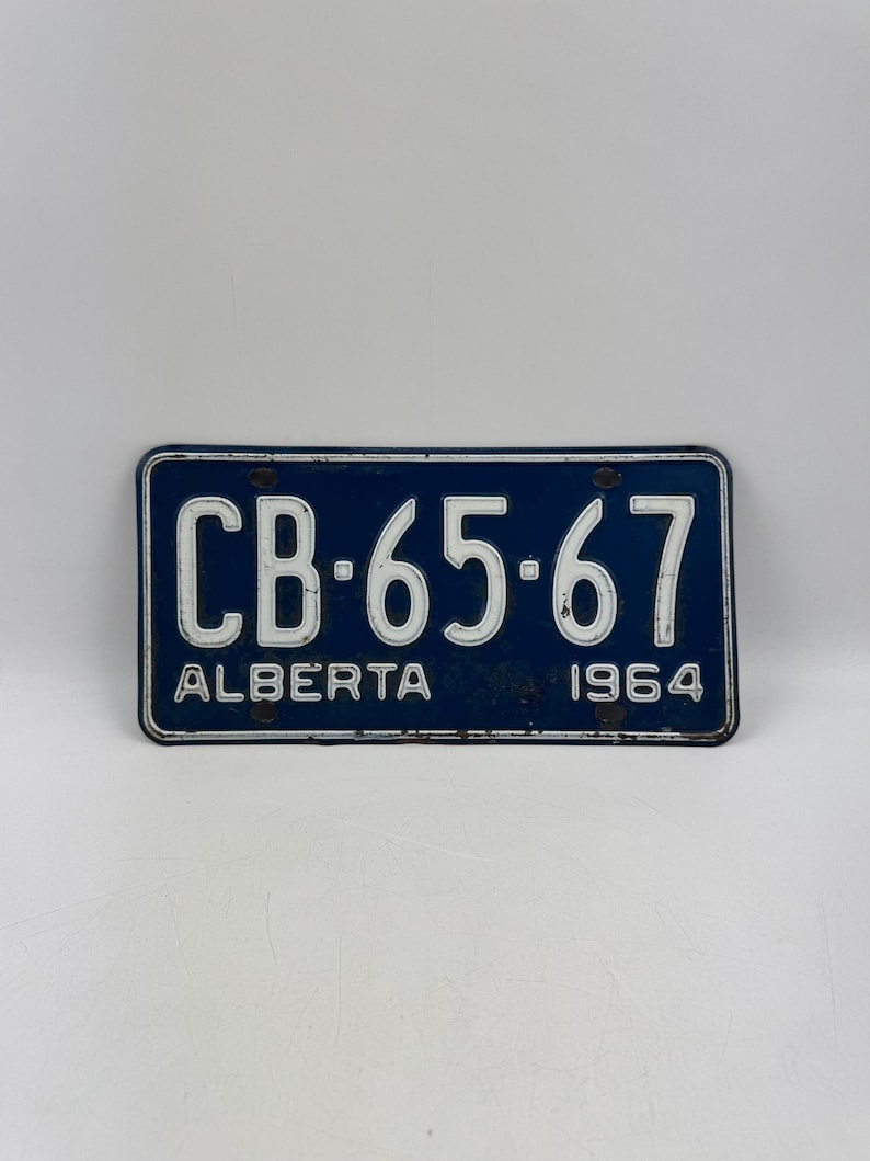 Alberta Lettering Vintage Alberta License Plate 1964 CB-65-67 | Original Canadian Number ...