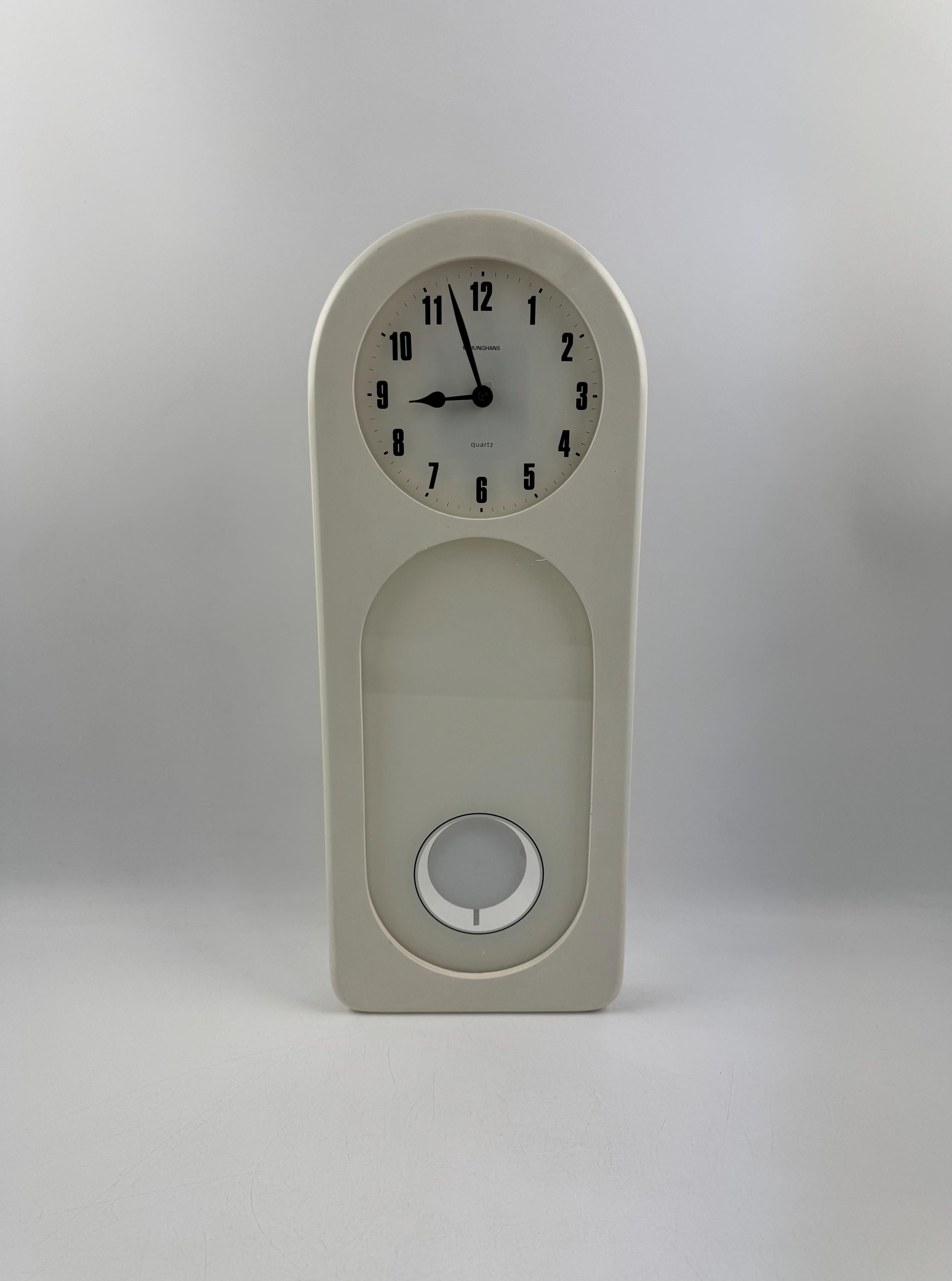 Horloge murale en céramique du milieu du siècle en blanc, Allemagne des années 1970 - France