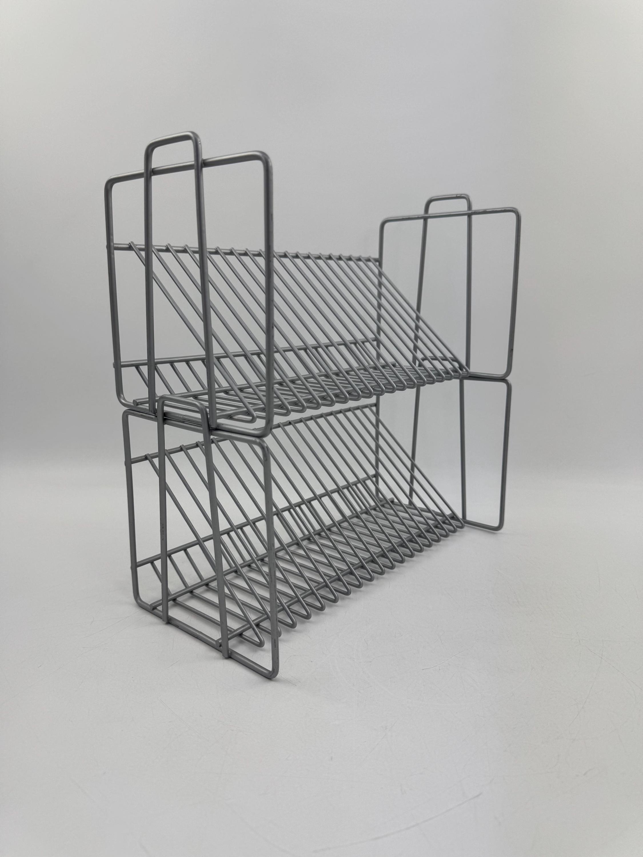 Vintage IKEA VINK CD Rack Set – 1980s Metal Wire Storage Organizer
