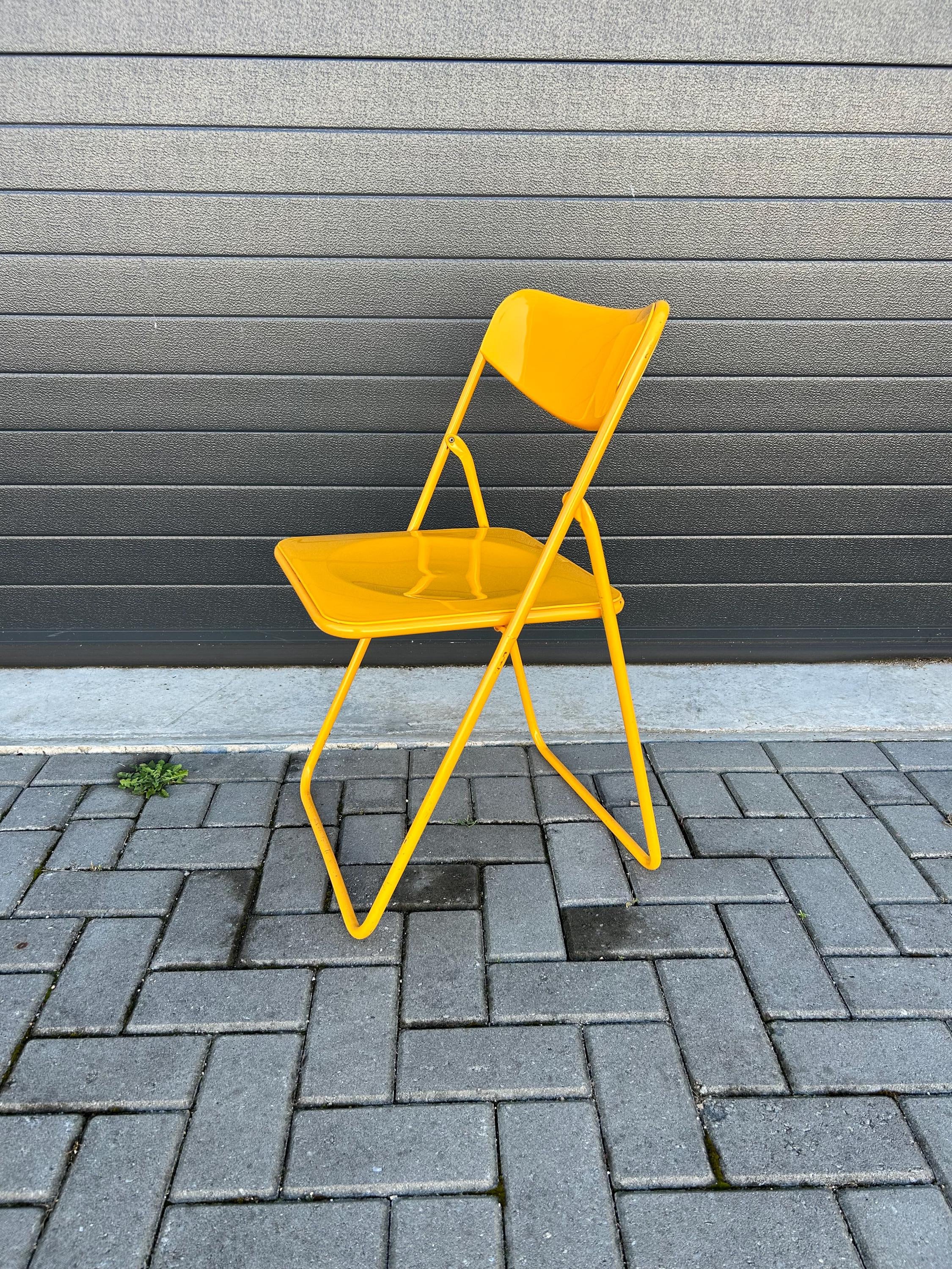Ikea Ted Yellow Folding Chair 1970s Etsy