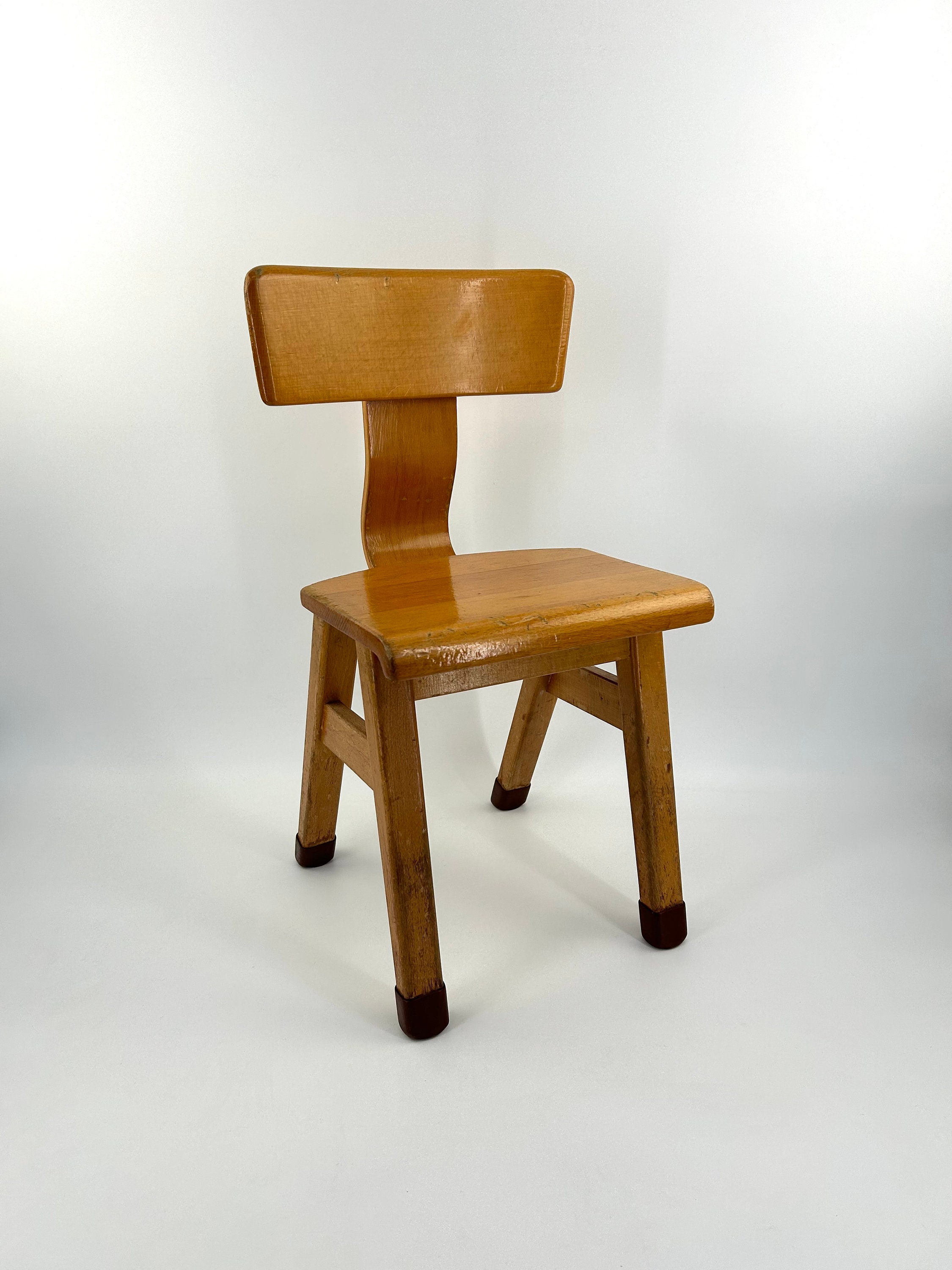 Buigen Schiereiland opstelling Vintage Wooden Child's Chair / School Chair - Etsy