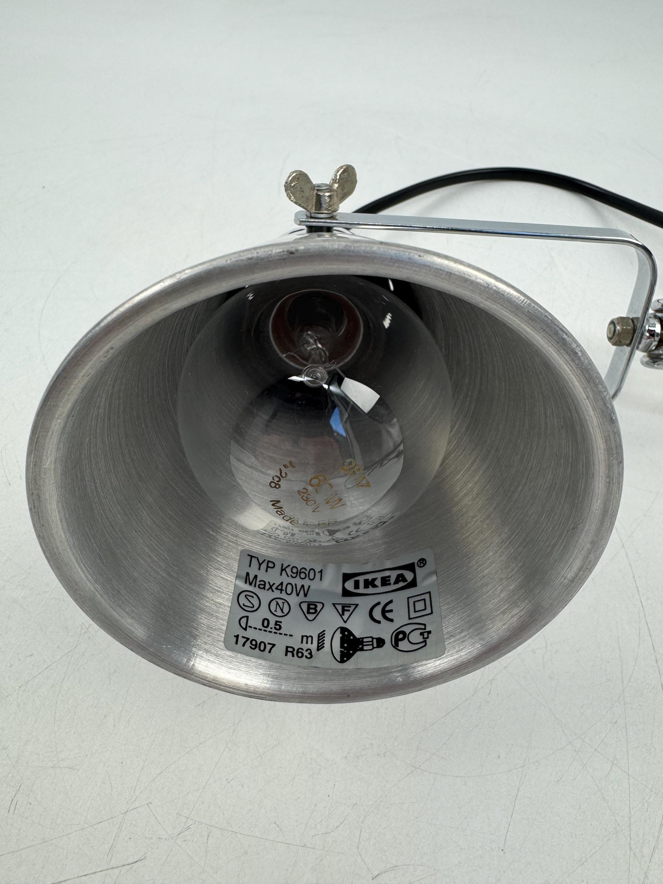 Vintage IKEA Clip Lamp Aluminum K9601 1990s Industrial Clamp Light