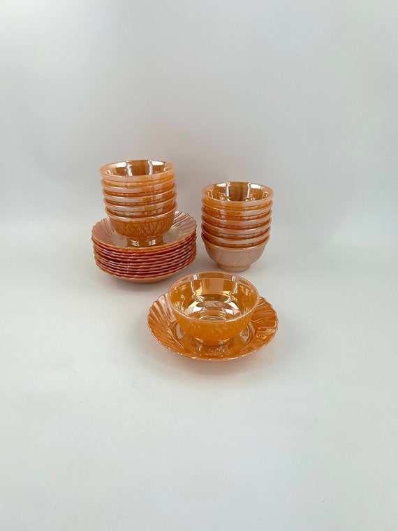 Juego de 2 platos y 2 cuencos Termocrisa vintage en color melocoton Anos 50 Etsy Mexico