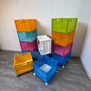 IKEA MÅRD Storage Box 1990s – Memphis Style Plastic Crate – Vintage Scandinavian Modular Storage