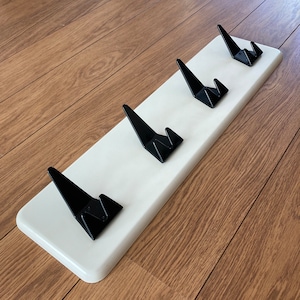 Vintage design black & white wall coat rack - 1960s/70s