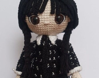 Merlina amigurumi digital pattern in Spanish