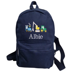 Sac à dos brodé personnalisé pour tout-petit | Tracteur | Train | Sac de bébé Digger | Livraison rapide