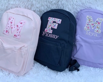 Embroidered Personalised backpack • Initial and Name • Nursery  backpack • birthday gift • Fast Delivery