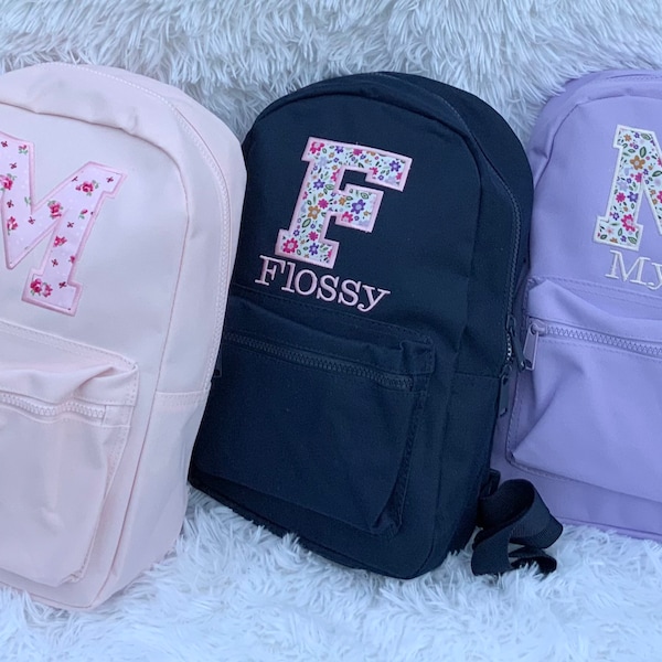 Embroidered Personalised backpack • Initial and Name • Nursery  backpack • birthday gift • Fast Delivery