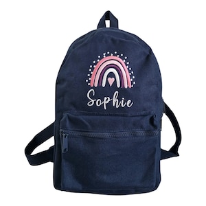 Sac à dos personnalisé brodé | Rainbow Kids Sac à dos personnalisé pour chambre d'enfant Sac à dos pour la rentrée scolaire | cadeau d'anniversaire. Livraison rapide