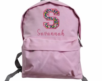 Embroidered Personalised backpack | Monogrammed Initial Custom backpack | kids Nursery backpack | Fast Delivery