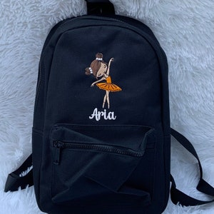 Sac à dos brodé personnalisé pour fille • Sac à dos ballerine pour fille • Mini cartable pour la maternelle • Sac de ballet pour enfants • Livraison rapide.
