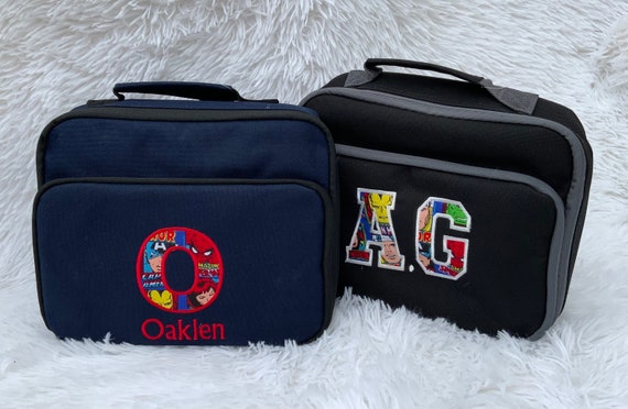 Personalised lunch bag • Embroidered  Initial and Name lunch box  • Fast Delivery