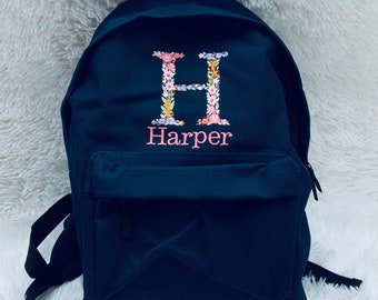 Embroidered Floral Letter Backpack | Personalized Kids Nursery