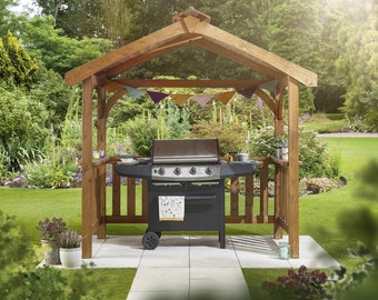 Premium Wooden BBQ Shelter - New Year Sale!