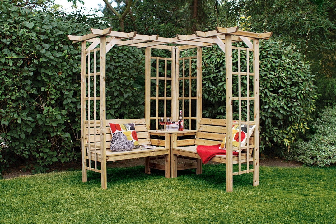 Hampton Large Corner Arbour - Etsy UK