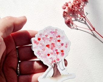 Magnet Illustration aquarelle arbre de l'amour