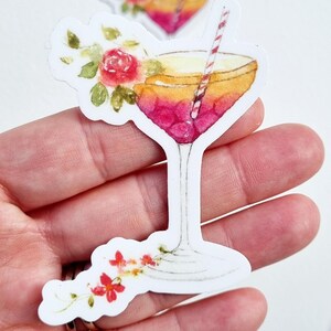 Sticker Cocktail coloré fleuri festif Vinyl