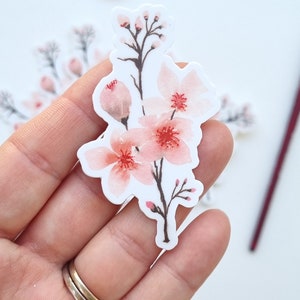 Sakura Kirschblüte Aquarell Illustration Vinyl Aufkleber