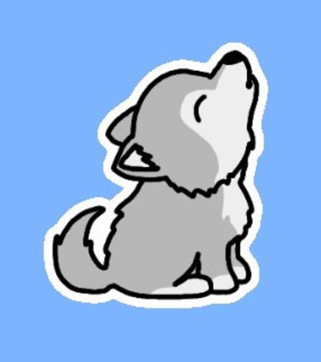 Wolf Howling Sticker Etsy