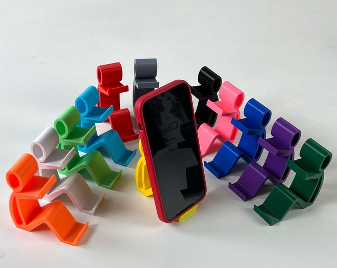 Stick Man Phone Holder - Quirky PLA Smartphone Stand - Creative Desk Decor - 3D Print - Sturdy Phone Stand - Cute Practical Gift