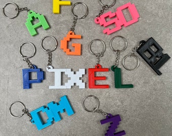 Personalised Initial Keyring - Number Keychain - 3D Printed - School Bag Tag - Under 5 Pounds - Party Bag Fillers Favours - Small Gifts