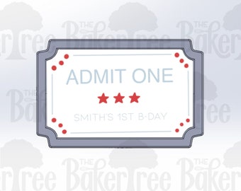 Ticket - Plakette, Gutschein, Grundform - STL Datei Ausstecher - Digitaler Download