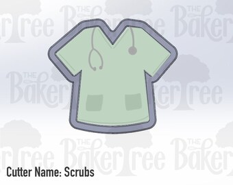 Scrubs - Krankenschwester, Arzt, Shirt, V-Ausschnitt - STL Datei Cookie Cutter - Digitaler Download