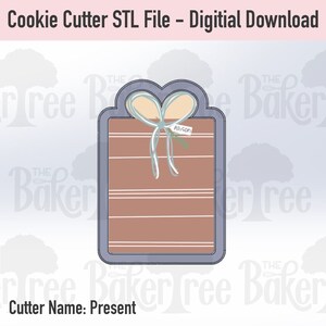 Present - Christmas Present, Birthday Present - STL File Cookie Cutter - Digital Download