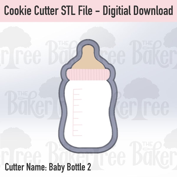 Baby Bottle #2, Milk Bottle - STL File Cookie Cutter - Digital Download