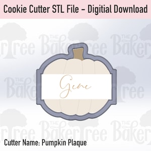 Pumpkin Plaque - STL File Cookie Cutter - Digital Download