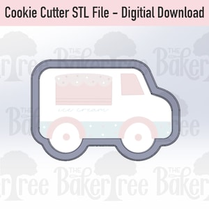 Van - Bus, Ice Cream Truck - STL File Cookie Cutter - Digital Download