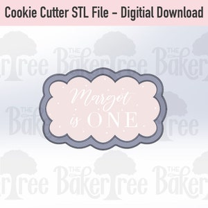 Bonnie Plaque, Scalloped Rectangle, Basic Shape - STL File Cookie Cutter - Digital Download