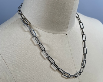 Stainless Steel Oval Paperclip Chain Choker: Stacking Jewelry