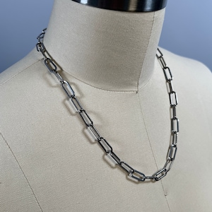 Edelstahl Oval Wohnung Büroklammer Kette Choker Halskette Erhältlich in verschiedenen Längen 14 &quot;bis 36&quot; oder benutzerdefinierte Größe Anfrage Cute Schmuck