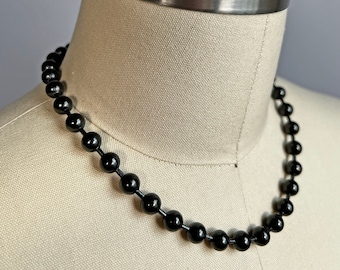 Black Large ball chain necklace / choker, 8mm stainless steel oversized. Offered in sizes ( 14" 16" 18" 20" 24" 30" 36" ) or custom size