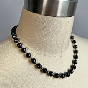 Black Large ball chain necklace / choker, 8mm stainless steel oversized. Offered in sizes ( 14&quot; 16&quot; 18&quot; 20&quot; 24&quot; 30&quot; 36&quot; ) or custom size