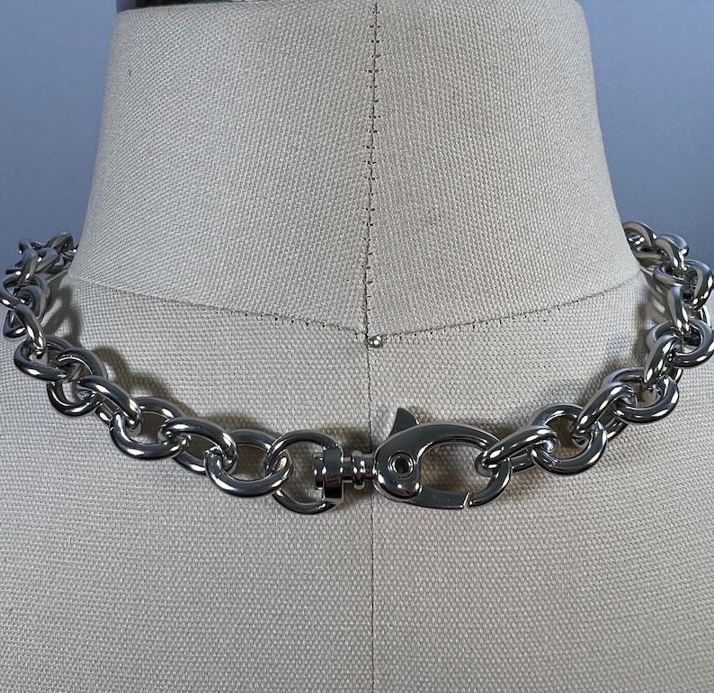 10mm Chunky Oversized Rolo Cable Stainless Steel Chain Necklace Choker Stacking Simple Statement Cute Chunky Jewellery Alt Large Heavy Duty image 4
