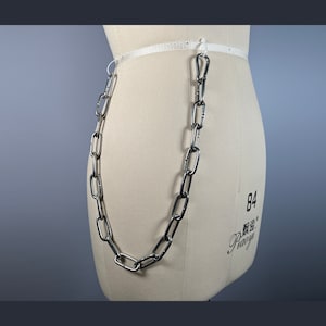Cadena de billetera de acero inoxidable resistente, mosquetón de resorte doble industrial, extremos de cinturón de pantalón, llavero de motociclista, estilo punk grunge de los años 90