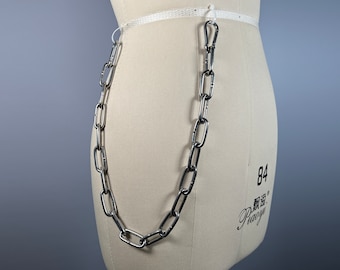 Wallet chain stainless steel heavy duty industrial double spring carabiner ends trouser belt biker key punk grunge 90's grunge aesthetic