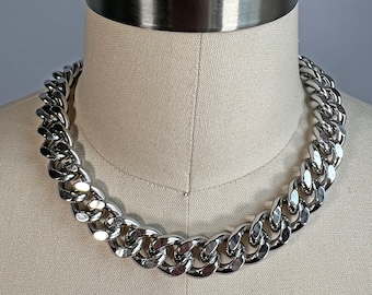 Stainless Steel Cuban link curb chain Choker / Necklace thick approx. 14mm width Stacking, Simple, Statement, Jewellery, Alt