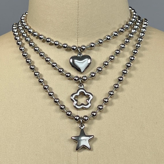◆VVV◆ Rose Heart Nail Surgical Chain Necklace 25SSNK118F Amazon.com: Sroyte Heart Slip Chain Necklace for Women