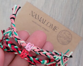 Set of Two Watermelon Friendship Bracelets for the Perfect