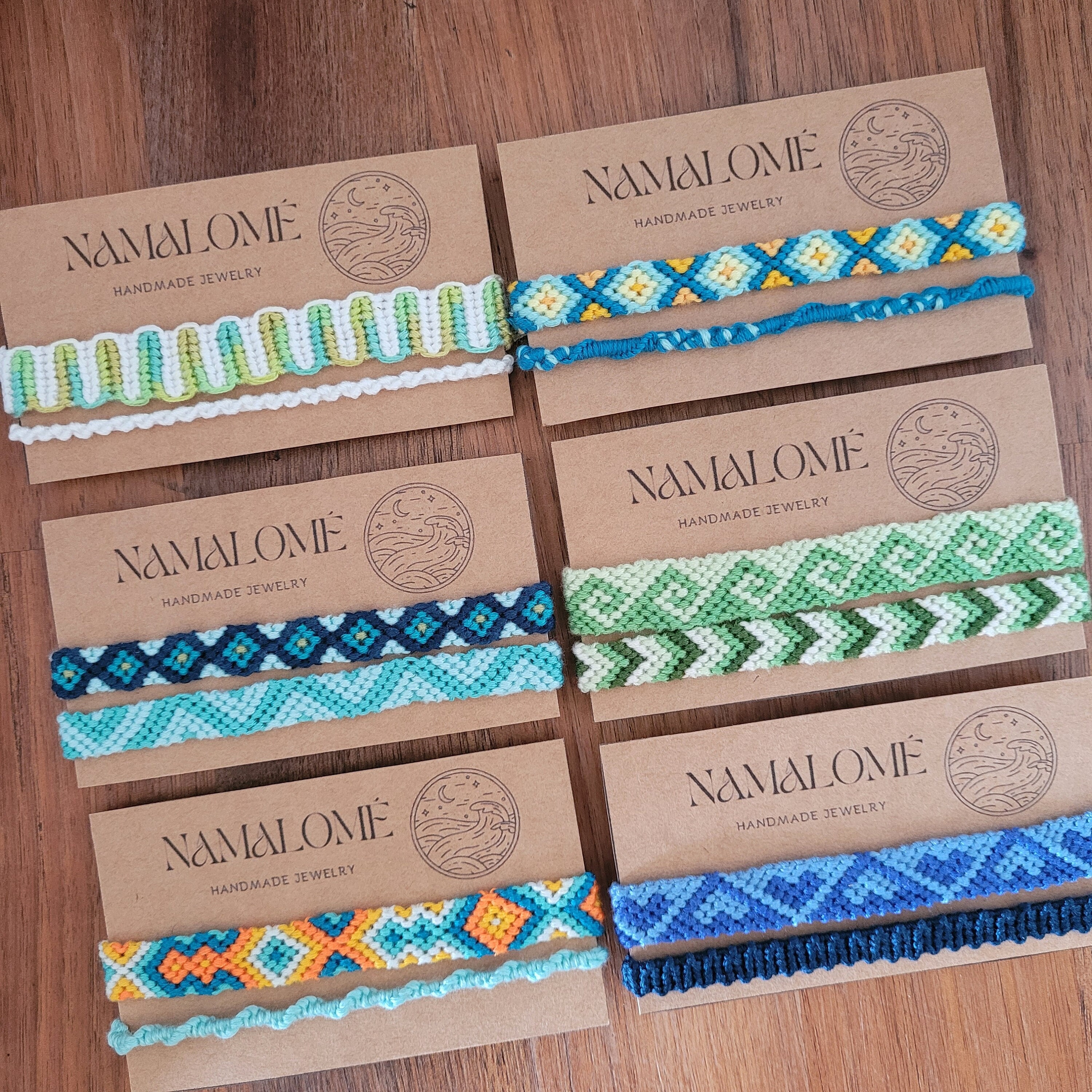 Choose your set of two friendship bracelets for the perfect boho hippie granola girl look, knotted embroidery thread, beach style for summer