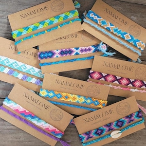 Set of two friendship bracelets | Knotted cotton thread | Adjustables