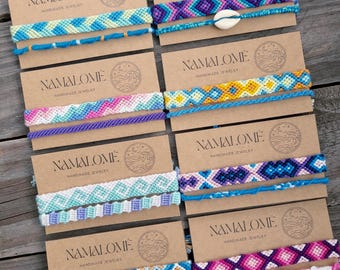 Set of two friendship bracelets | Knotted cotton thread | Adjustable