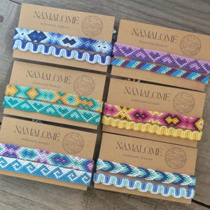 Choose your set of two friendship bracelets | Adjustable | Knotted embroidery thread