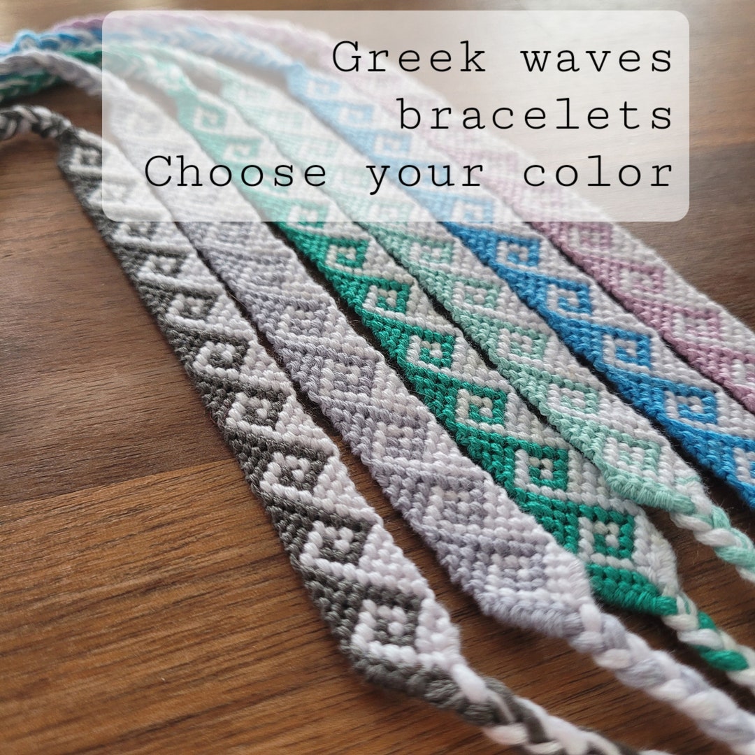 Greek Waves Friendship Bracelet Choose Your Color Boho Etsy